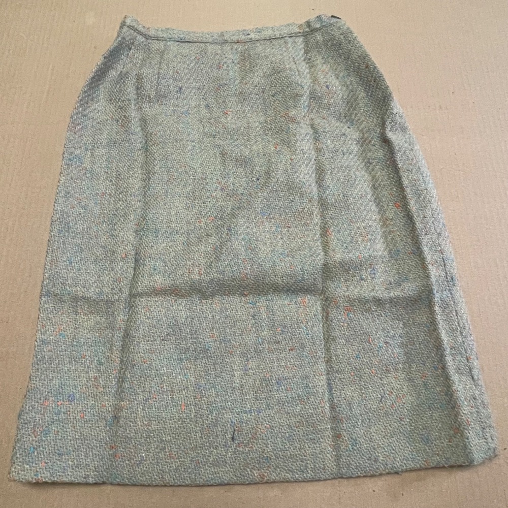 Vintage 60s Jantzen Confetti Tweed Pencil Skirt 12 Small 27 Waist Wool Blend Mid